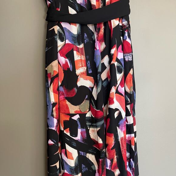 New York & Company Abstract Print Jumpsuit Size XXL Wide Leg Flowy Colorful Chic - Picture 13 of 16